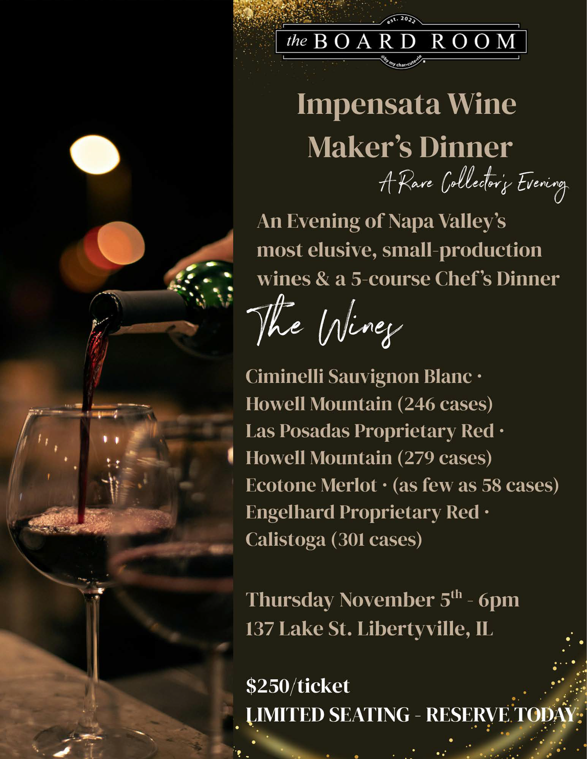 Impensata Wine Maker's Dinner at The Board Room