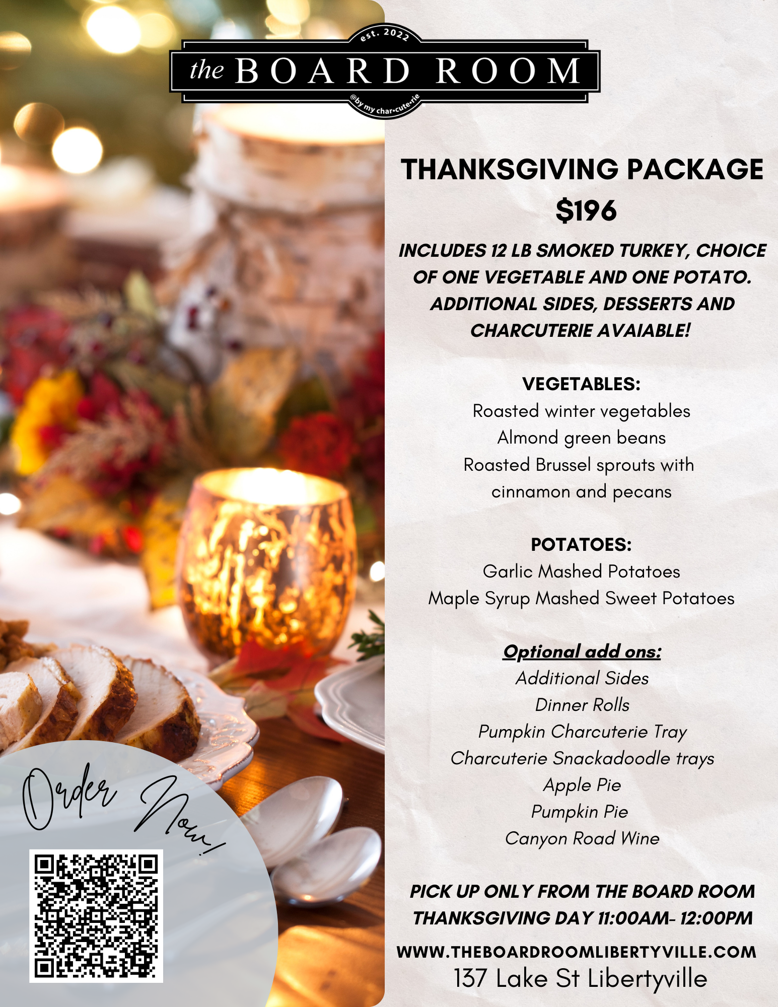 Thanksgiving To Go Package – The Board Room Libertyville